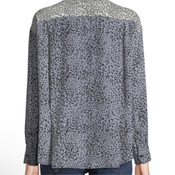 RAG & BONE Christie Long-Sleeve Cheetah Animal-Print 100% Silk Blouse Size SP - Picture 7 of 8